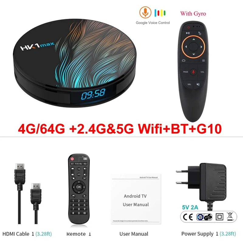 4G64G add G10 HK1 MAX Smart Android 9,0 ТВ приставка RK3318 4GB 64GB 1080p BT 4,0 4K 2,4G+ 5G Wifi Поддержка Google Play Store Netflix Youtube плеер - Цвет: 4G64G add G10