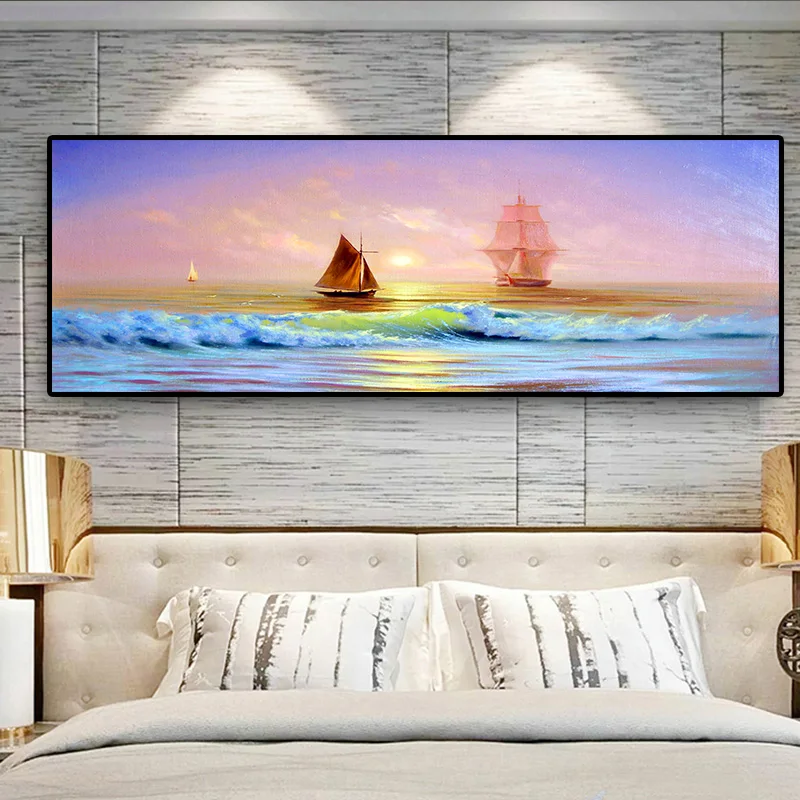 Картина на холсте Sunsets натуральный морской пейзаж плакат с изображением Морского