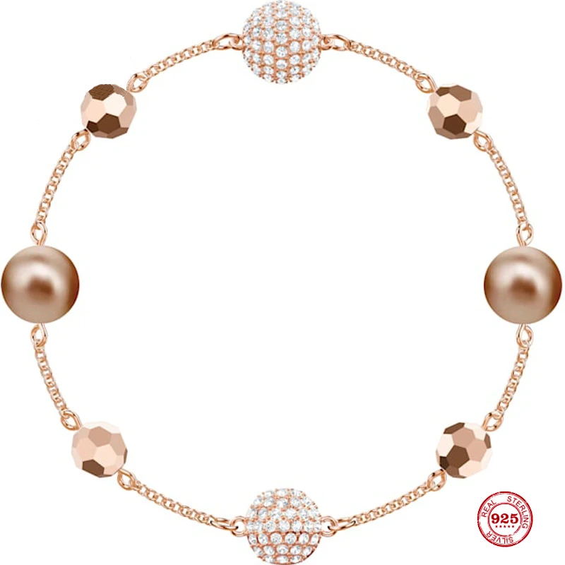 

2020 New Fashion Charm Pure 925 Silver Original 1:1 Copy, Invisible Magnetic Buckle Elegant Bracelet Female Luxury Jewelry Gifts