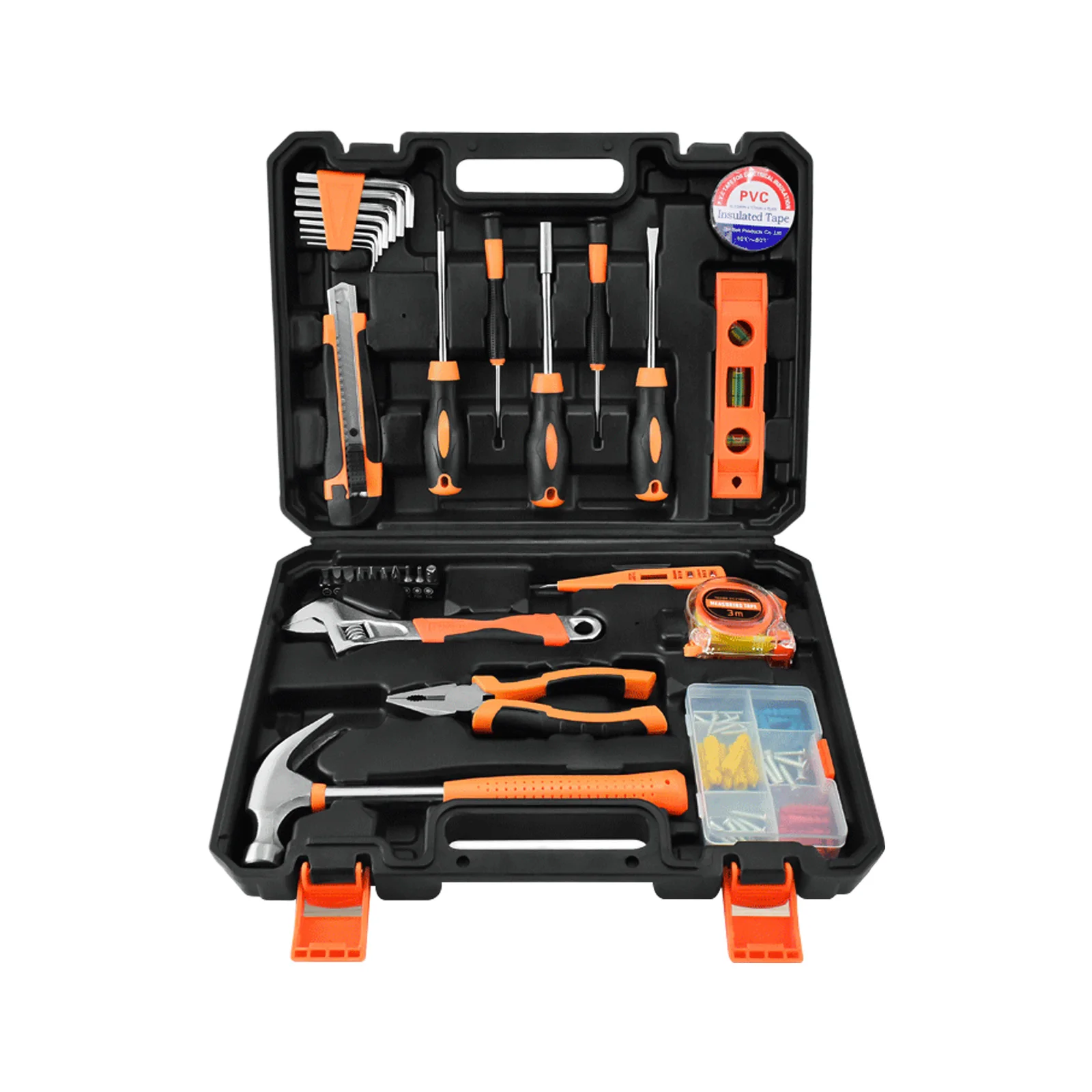 

90-Piece Tool Set General Household Hand Tool Kit for Men Women Home Automobile Repair with Plastic Toolbox Storage Case Orange