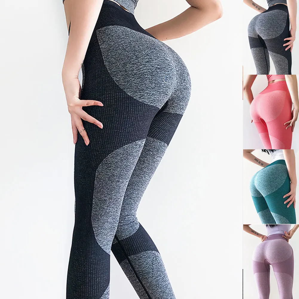 Женские Бесшовные Леггинсы для йоги с завышенной талией компрессионные брюки