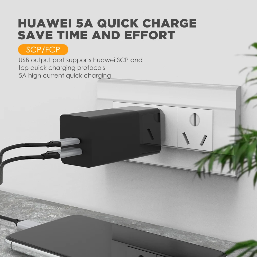 miracare 2 порта 65 вт ган usb c pd настенное з