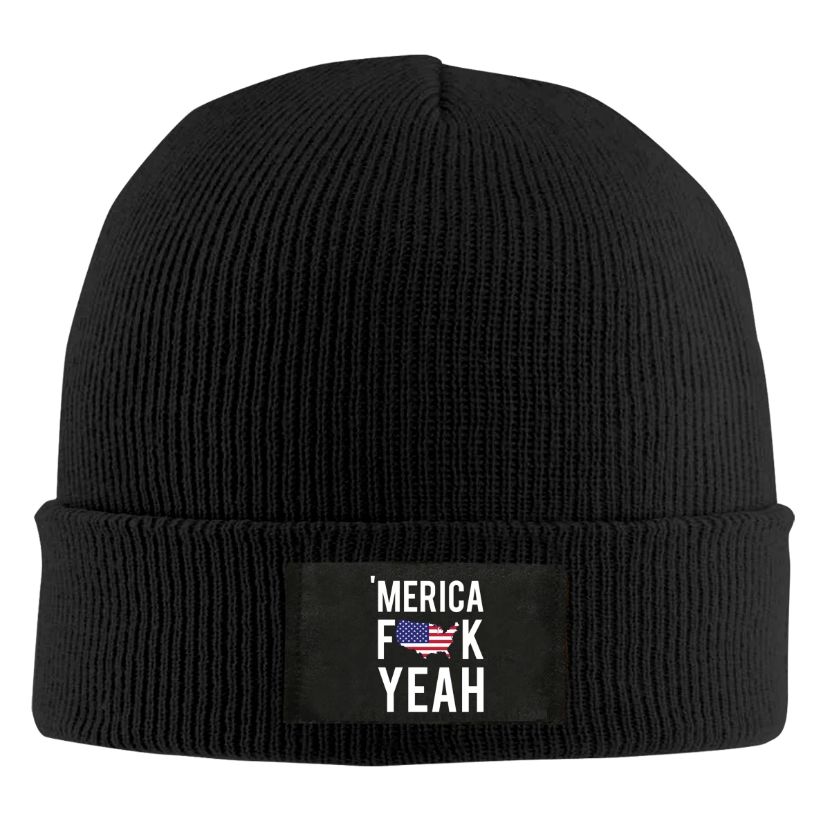 

Merica FCK Yeah Beanie Hats For Men Women With Designs Winter Slouchy Knit Skull Cap