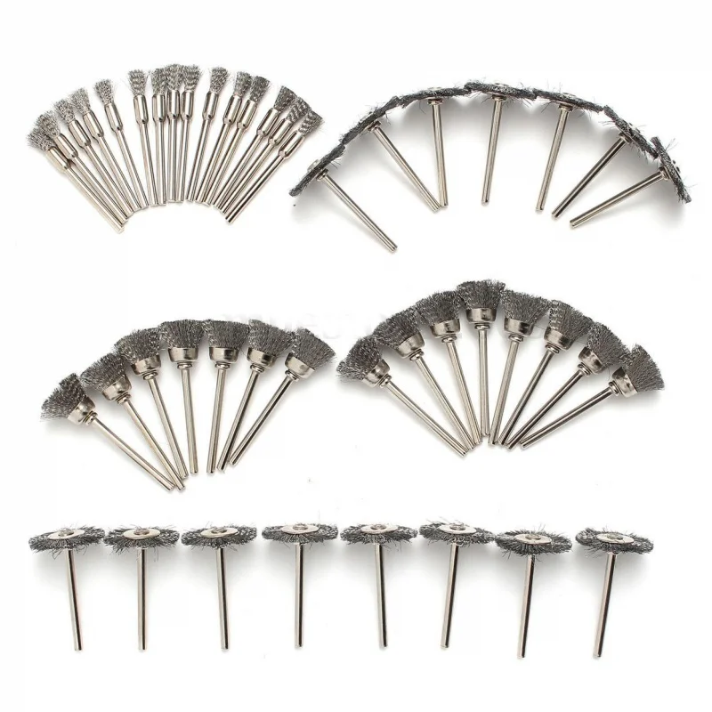 45Pcs Steel Wire Wheel Pen Cup Brushes Set Kit Accessories for Dremel Rotary Tool | Инструменты