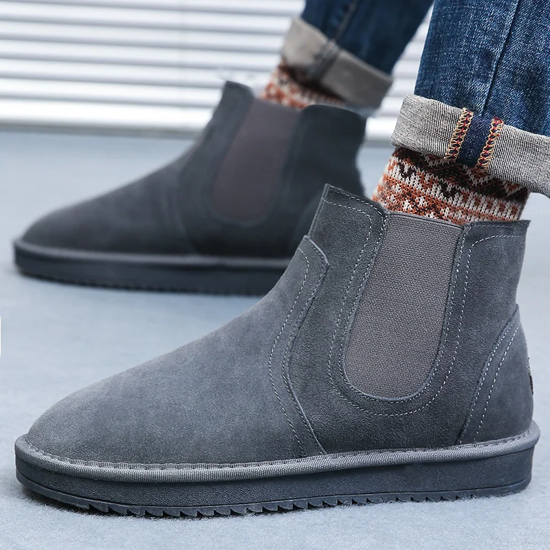 39 47 мужские зимние ботинки Удобная теплая нескользящая обувь мужская зимняя 2019 #
