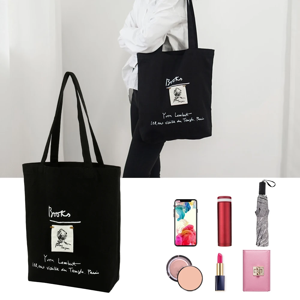 2019 Новая модная женская сумка для покупок Женская Холщовая Сумка с буквенным