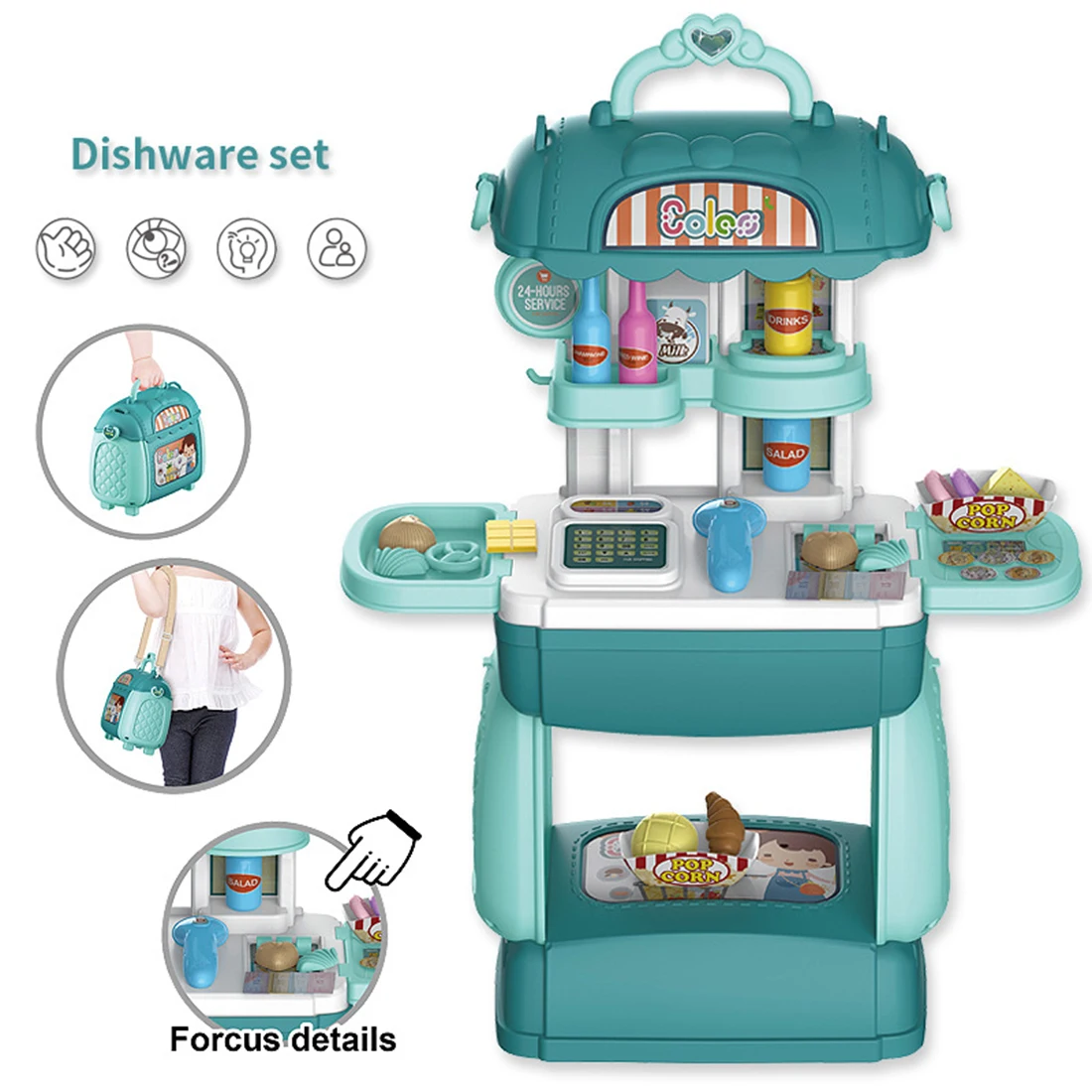 

22Pcs Children Supermarket Pretend Play Simulation Cash Register Toy Set For Children Educational Toys Birthday Christmas Gift