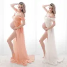 Пикантные платья для беременных для фотосъемки шифоновое платье с открытыми плечами для беременных реквизит для фотосъемки Платье макси с открытой спиной для уборки