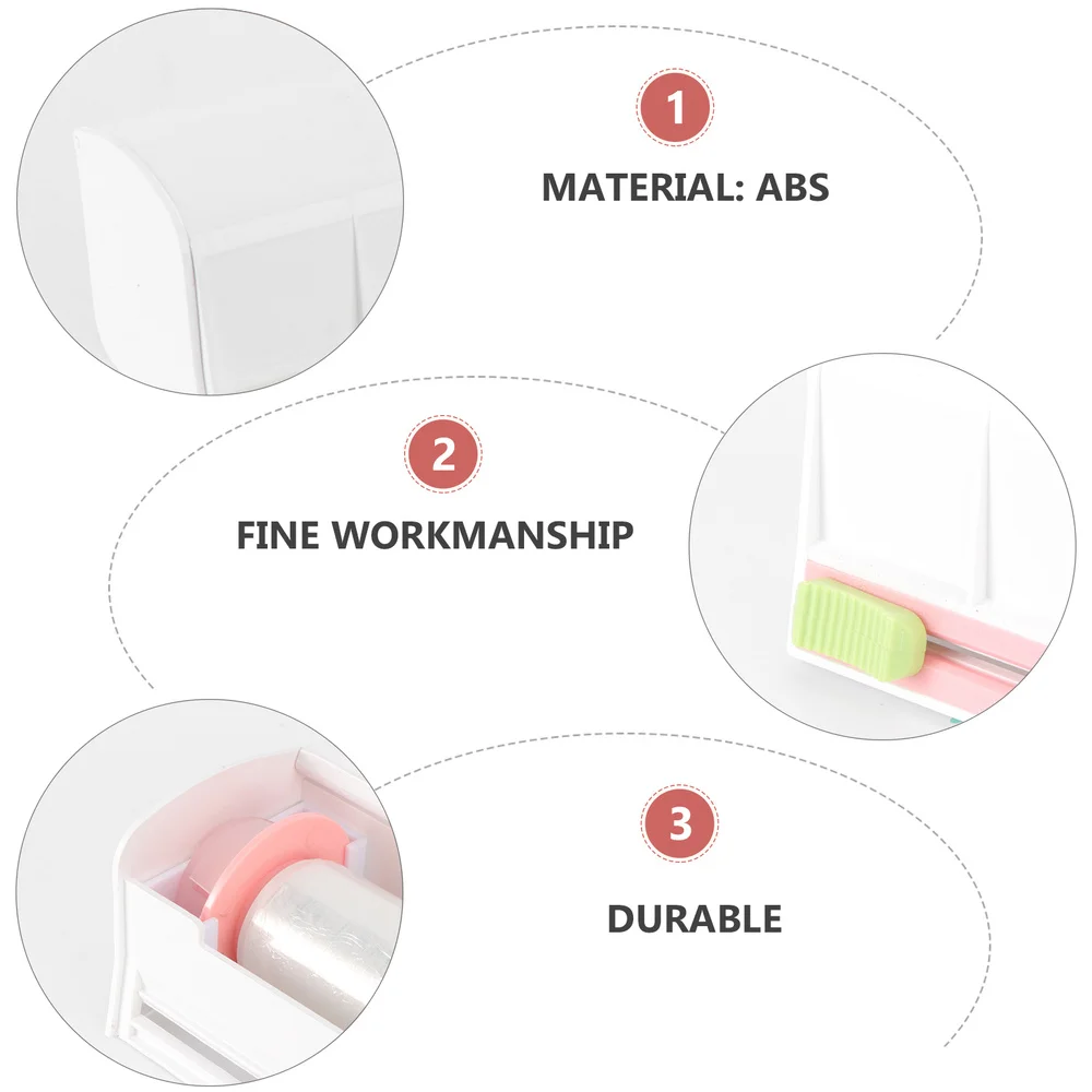 

Kitchen Cling Film Wrap Wrap Dispenser Cutter Cutting Box Storage Holder (White)