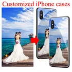 Стеклянный чехол для iphone 8, 7 Plus, мягкий цветной чехол из ТПУ для iphone 11, 12 mini Pro max, X, S MAX, XR