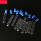 10 пластиковых прозрачных пробирок, лабораторные тестовые инструменты, Биохимический эксперимент, Школьное научное оборудование для измерения крови, 60 мм