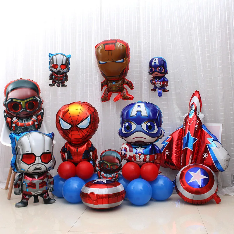 

Marvel Anime Captain America Spiderman Antman Birthday Festival Decor Supplies Party Event Decorations Balloons Kids Toys Globos