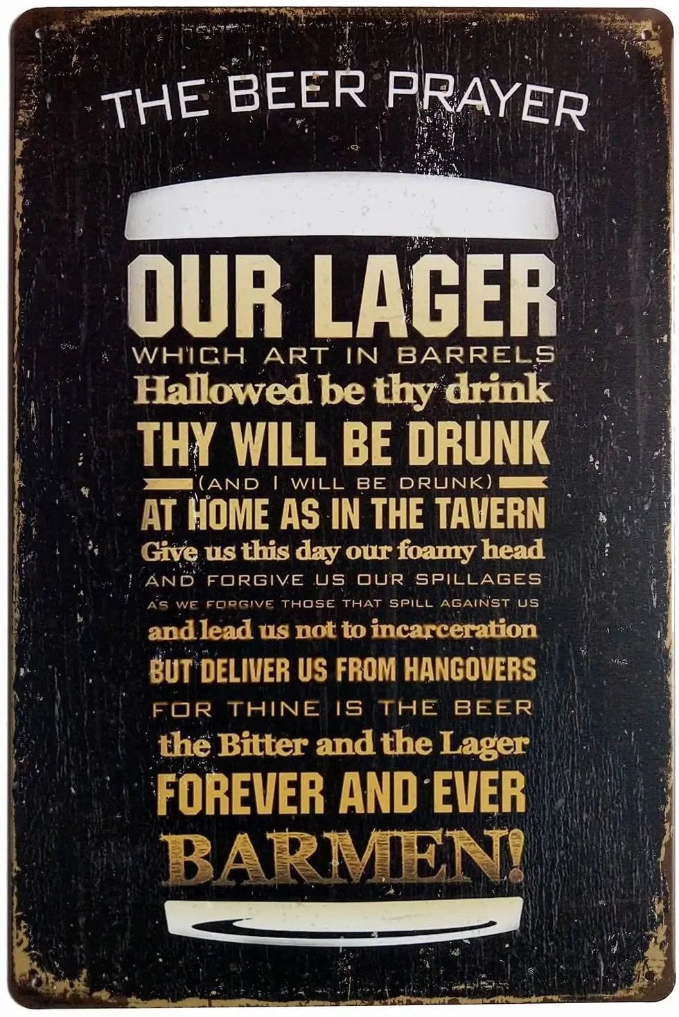 

The Beer Prayer Tin Signs Vintage Retro Metal Bar Pub Poster Wall Plaque Boho Decoration Home Decor Room Decor Car Decor