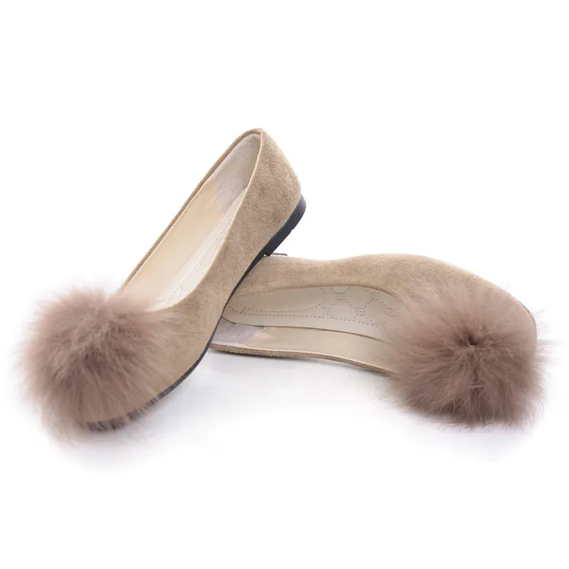 HEE GRAND/женская Повседневная однотонная обувь на плоской подошве с помпонами