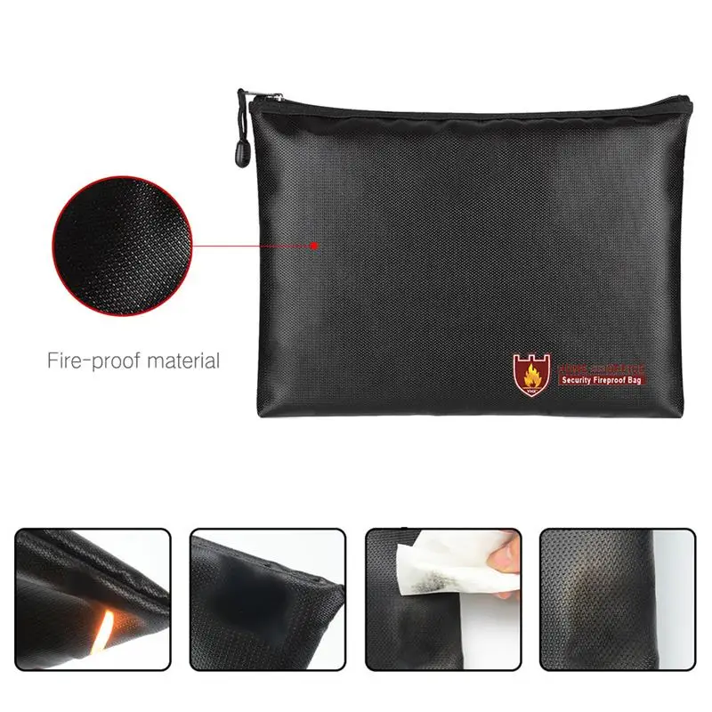 1pc 34*25CM Document Pouch Bag Portable Fireproof Waterproof Safe Home Office Storage | Дом и сад