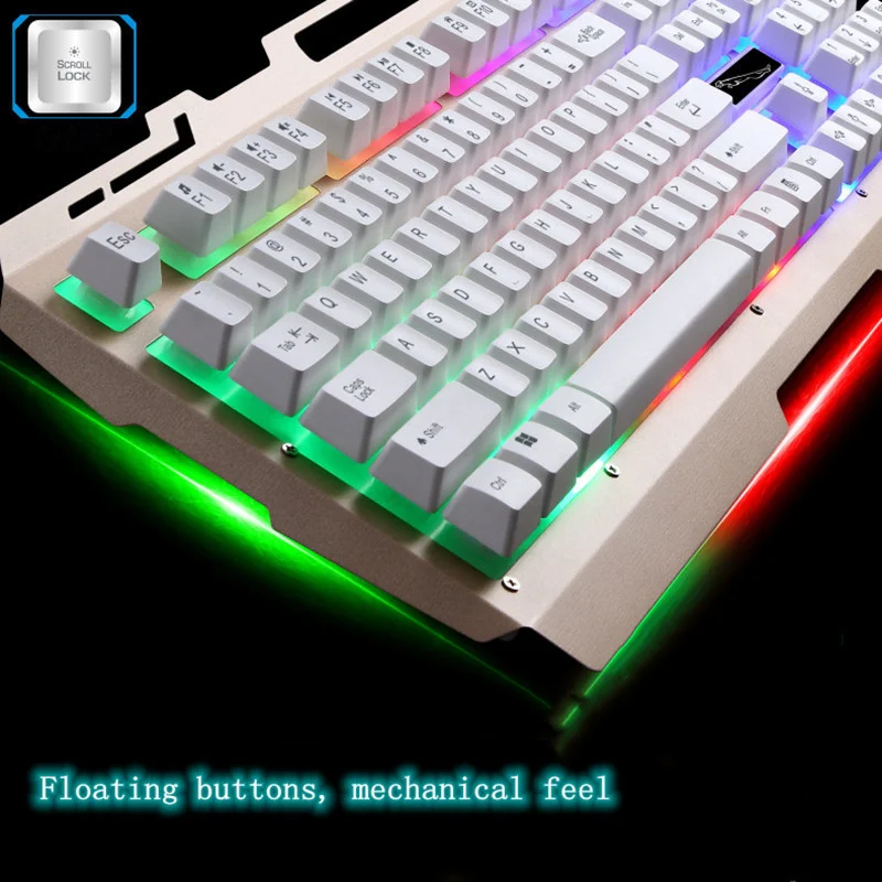 

Keyboard G700 Wired Laptop Computer Mechanical Feeling Metal Luminous Mobile Phone Bracket Gaming Office Home Keyboard