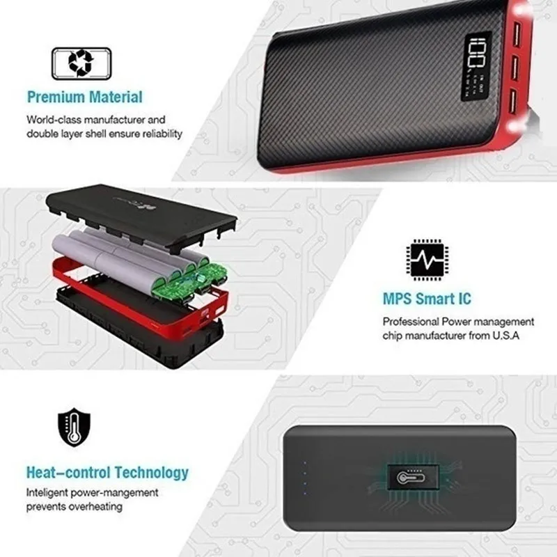 power bank 50000mah external battery charging suitable for office mountaineering cycling portable mobile phone chargers free global shipping