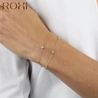 Женский мини сингапурский браслет ROXI из стерлингового серебра 925 пробы, женский браслет под золото 18 К до ключиц, браслеты с подвесками