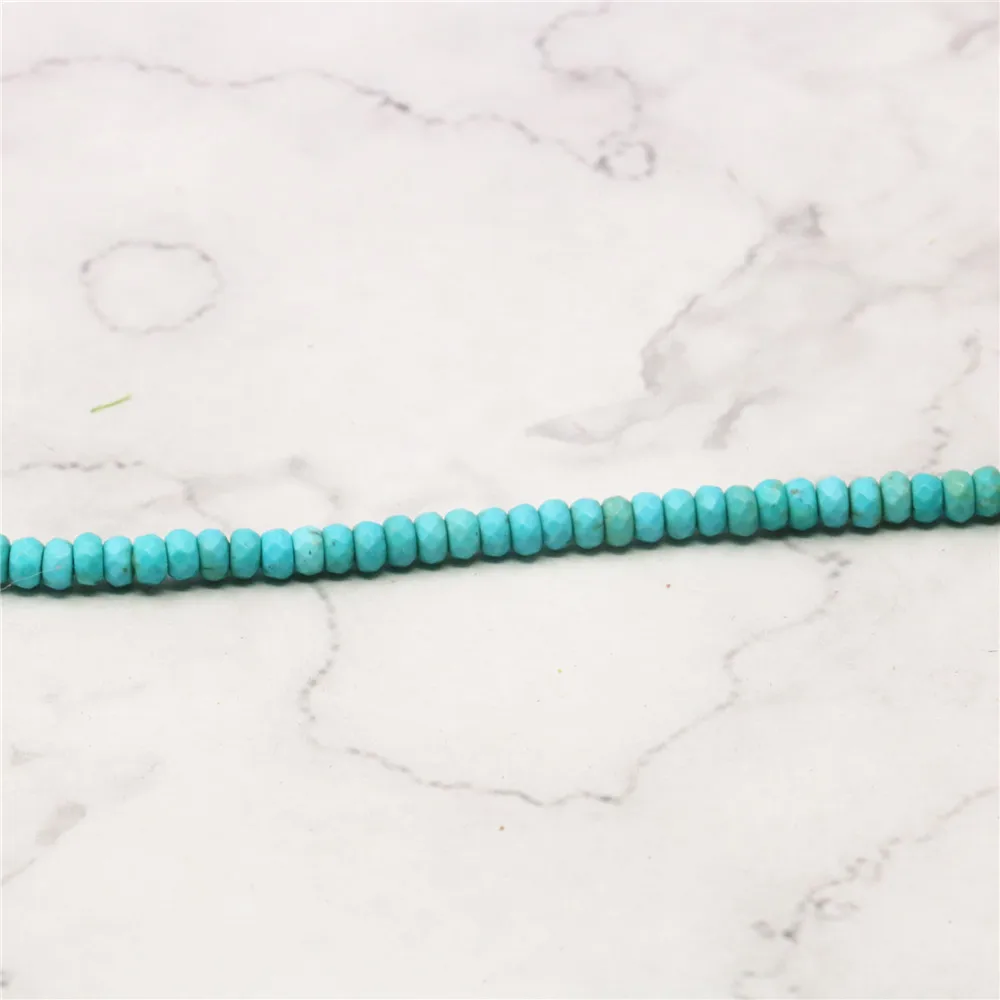 Граненые круглые бусины 2x4 мм россыпью модный бирюзовый камень сделай сам
