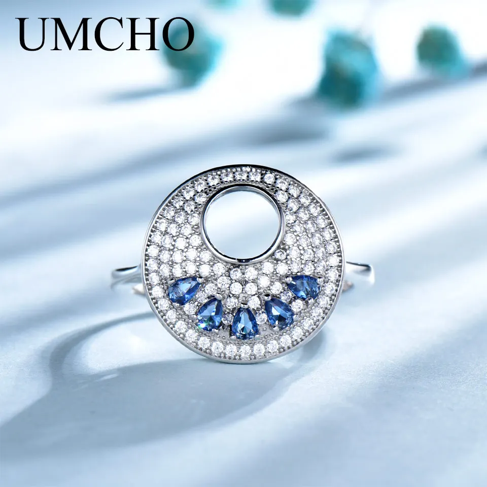 Женское кольцо из серебра 925 пробы с синим кольцом | Украшения и аксессуары