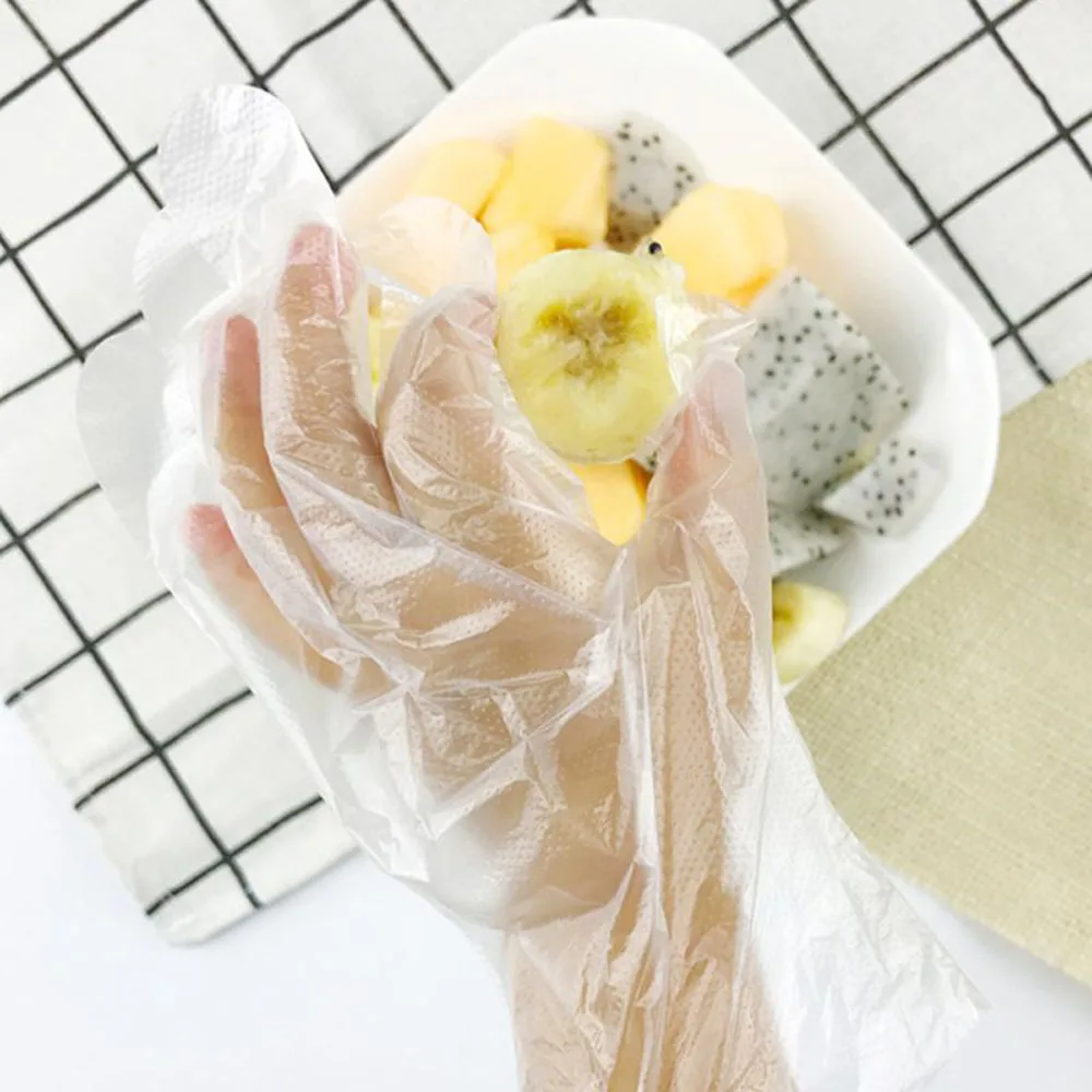 100 шт./пакет прозрачные одноразовые перчатки для мытья посуды Кухня сад детей |