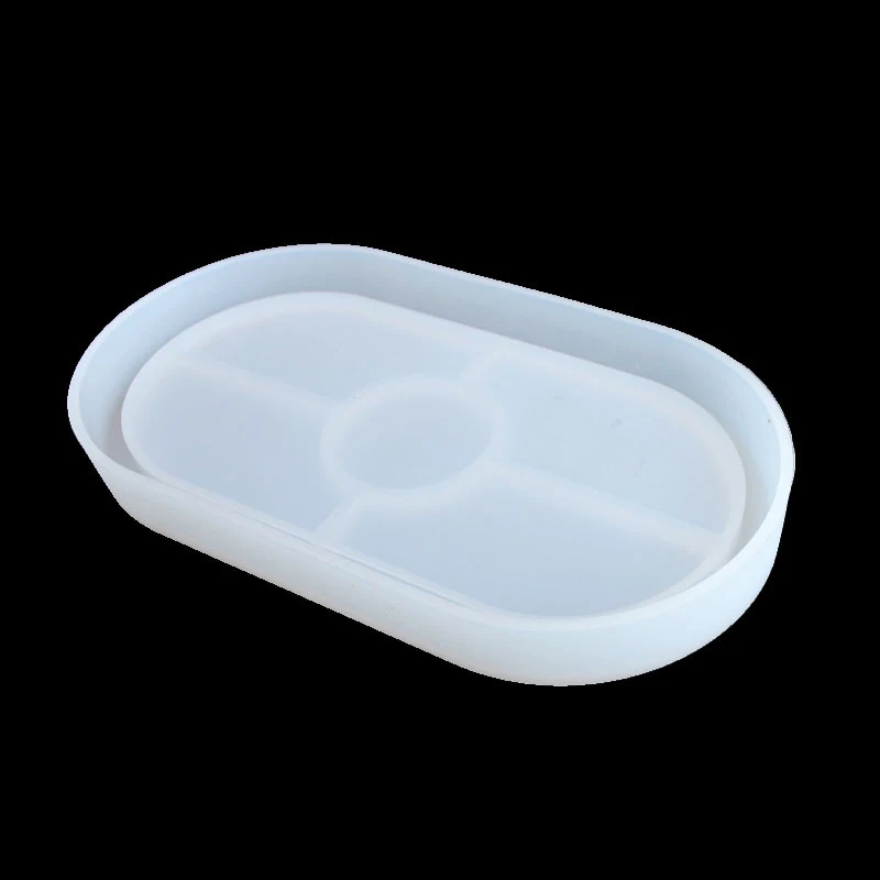

Newly DIY Ashtray Mold Square Cup Mat Making Silicone Mould Oval Resin Casting Molds TE889