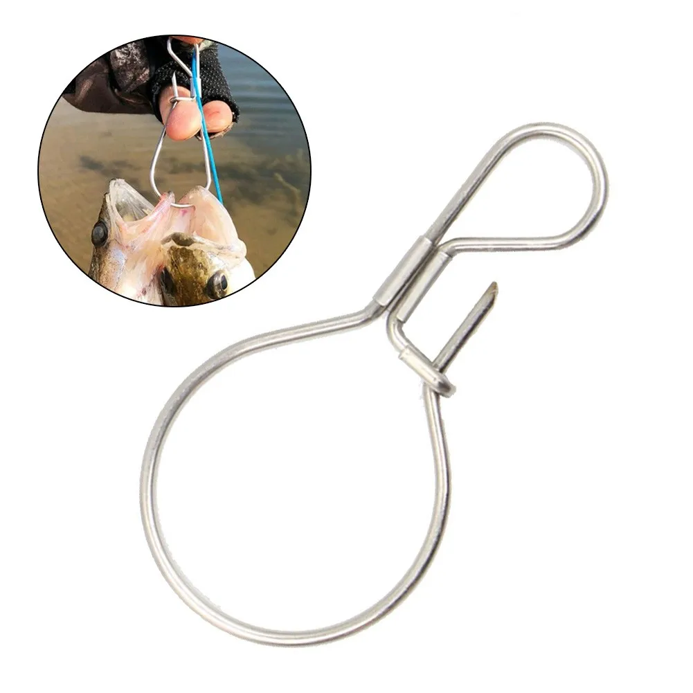 

1Pc Stainless Steel Fishing Lock Buckle Prevent Fish Slip Excape Live Fish Lock Tool Ring Tie Buckle Fishing Tackle Snap Tools