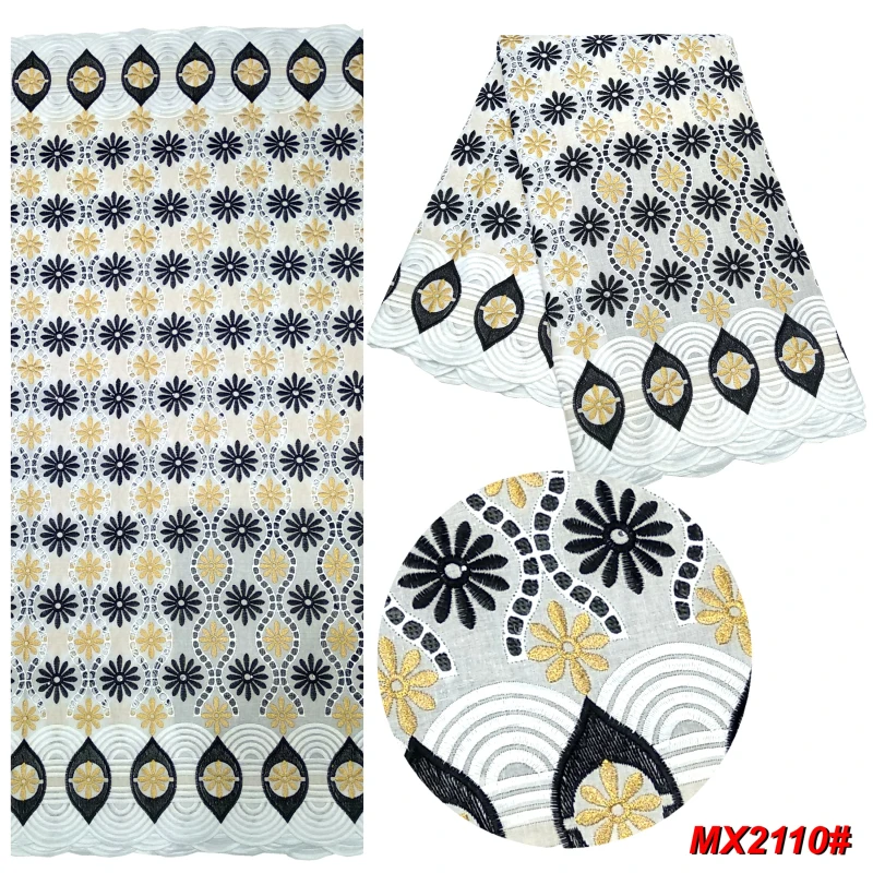 

100% Cotton Design Swiss Voile Lace In Switzerland With Stones 5 Yards African Dry Lace Fabric High Quality For Cloths