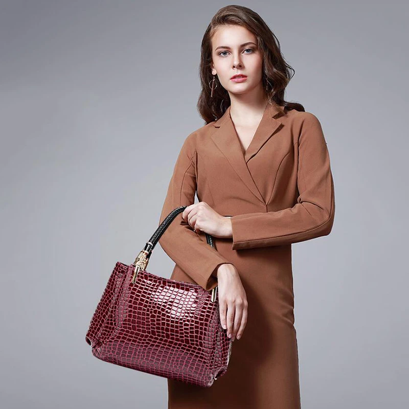 

Fashion Handbag New Leather Bag Designer Bags Famous Brand Women Bags Large Capacity Shoulder Bags Casual Crocodile Bag