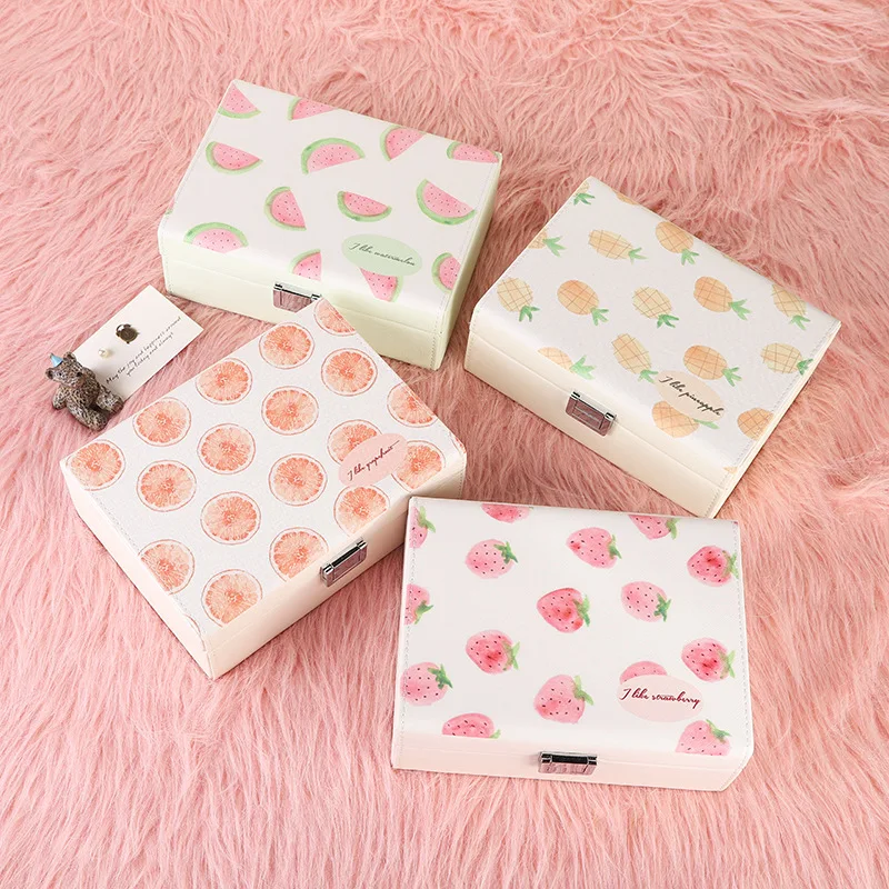 Простые портативные серьги коробка для хранения ювелирных изделий мультфильм