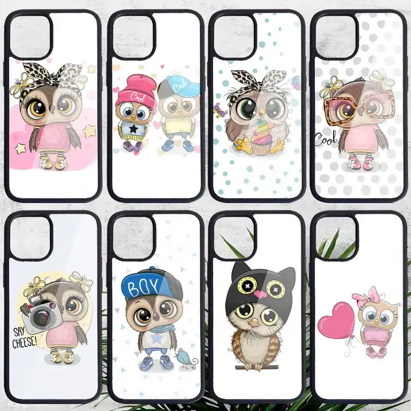 

Cute Owl Phone Case PC for iPhone 11 12 pro XS MAX 8 7 6 6S Plus X 5S SE 2020 XR