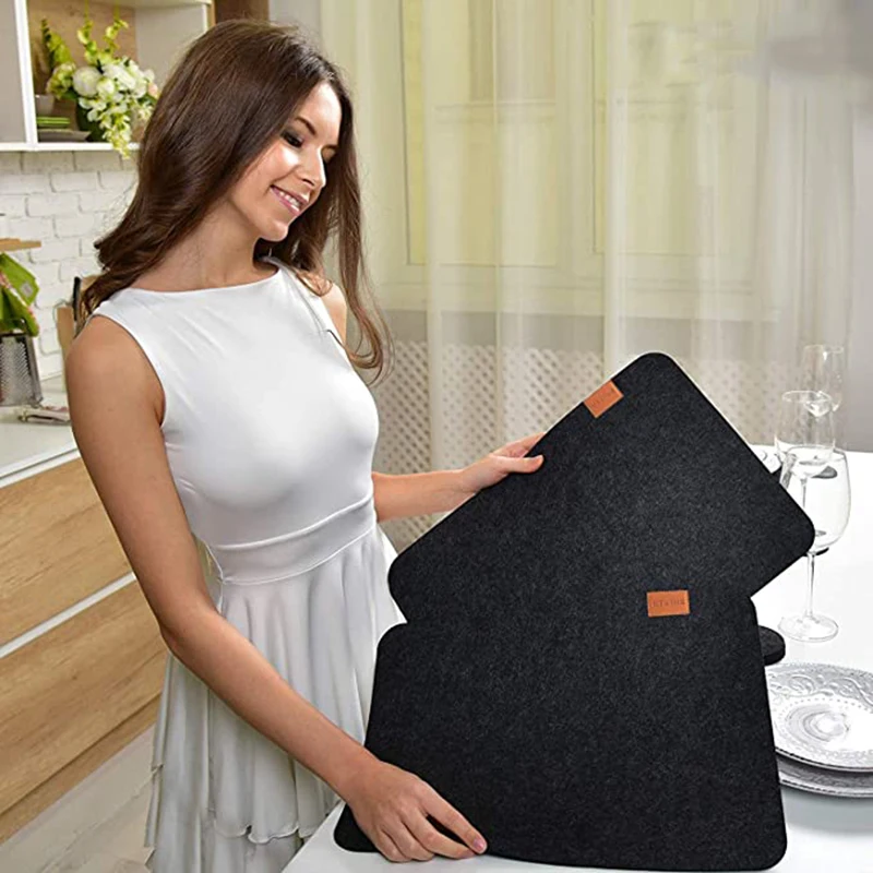 18 шт./компл. моющиеся фетровые подстилки-салфетки Коврики для стола стеклянные