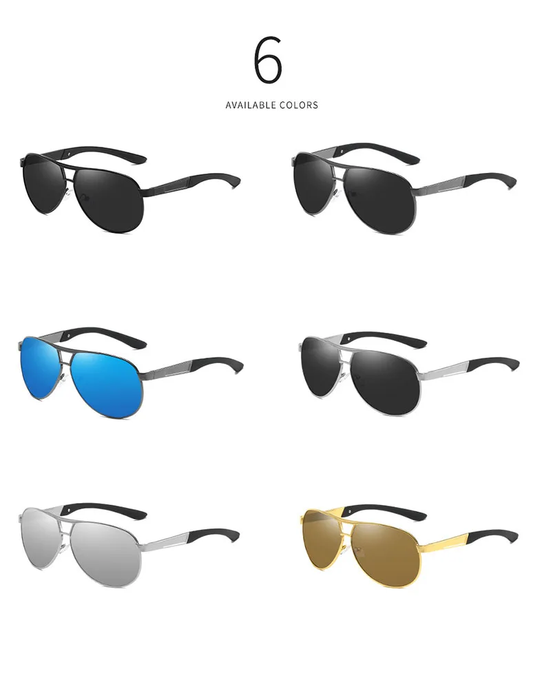Classic Vintage Polarized Pilot Sunglasses Men Fashion Brand Designer Goggle Driving Mirror Lens Sun Glasses For Male UV400