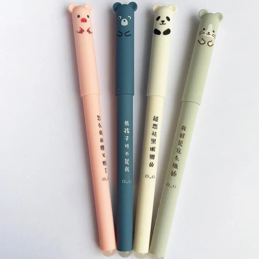 

Гелевая ручка со стираемыми животными, 2021 мм, со стержнем, милый внешний вид, для школы и офиса, подарок, Канцтовары, гелевая ручка с животным,...