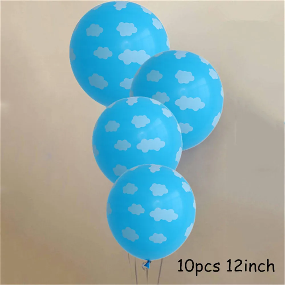 

Airplane Theme Cake Decoration Cartoon Clouds Aircraft Boys Happy Birthday Cupcake Topper Baby Party Baking Decor Supplies