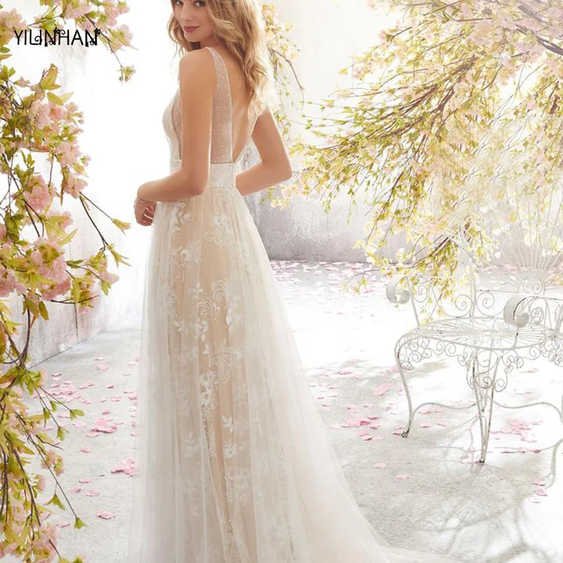 

YILINHAN New Chiffon Summer Dress Women Spring Sleeveless Deep V-neck Elastic Waist Sashes Dress Wedding Party Evening Dresses