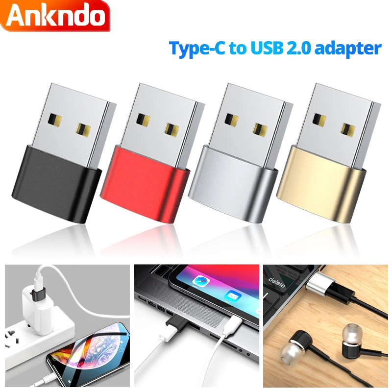 

ANKNDO Usbc Cable Adapter Usb To Type C Converter Usb2.0 Male To Female Usbc- Connector for Data Charging Cabo Tipo C Plug