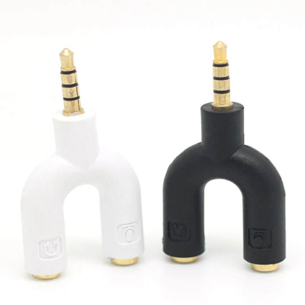 Аксессуары для наушников Портативный сплиттер микрофона двойной разъем