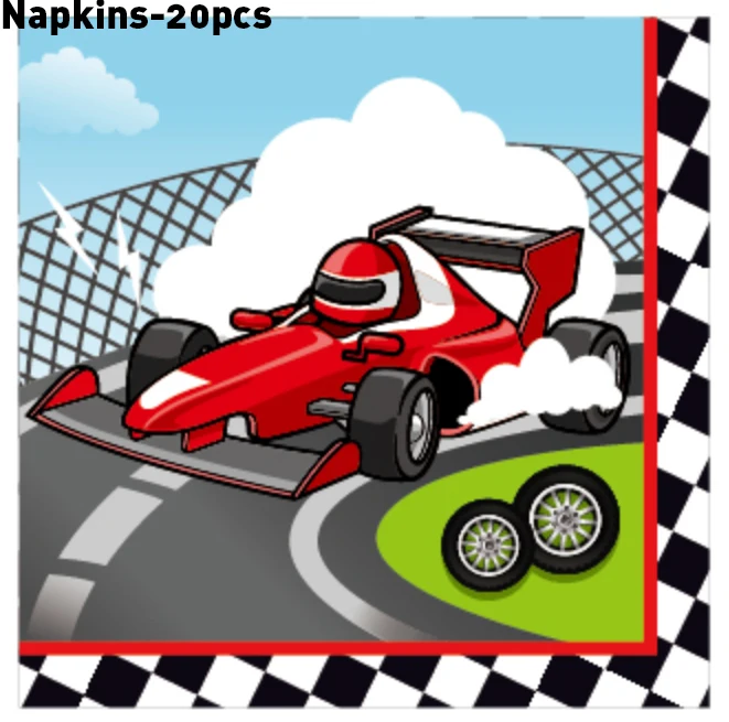

Cool Racing Car Theme Happy Birthday Party Tableware Sets Napkins for Baby Shower Disposable Dinner Dessert Decoration Napkins