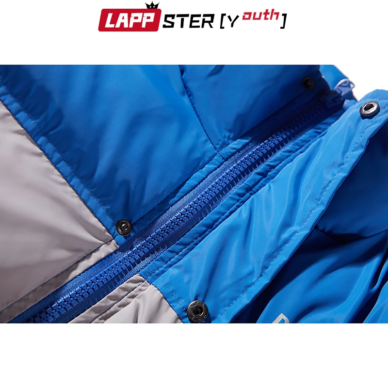 LAPPSTER-Молодежная мужская зимняя куртка с цветным блоком Мужская плотная уличная куртка с пузырями в стиле хип-хоп, корейская модная ветровка, парка