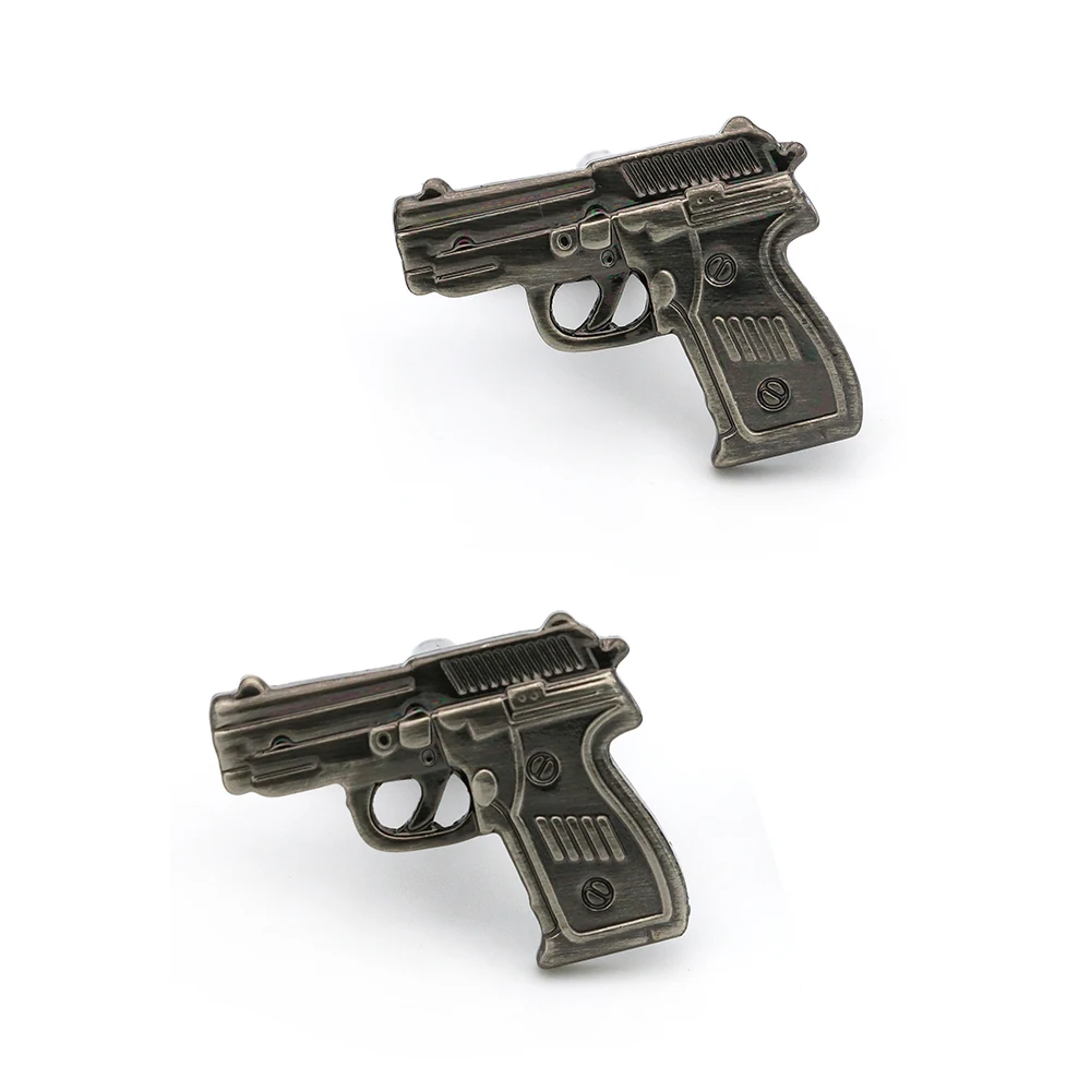 Запонки для мужских пистолетов высококачественные запонки из латуни черного