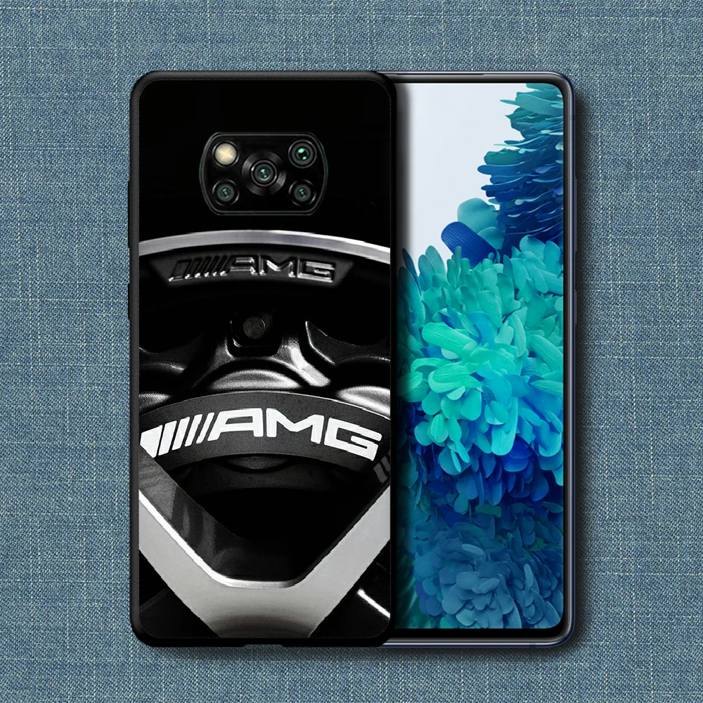 

Luxury Benz AMG Car Phone Case For Xiaomi Mi Note 10 A3 9 MAX 3 A2 8 9 Lite Pro Ultra black Shell Silicone Prime Painting