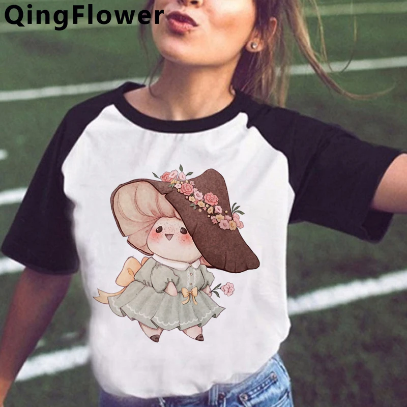 

Mushroom Kawaii clothes women streetwear ulzzang couple aesthetic kawaii top tees clothes white t shirt