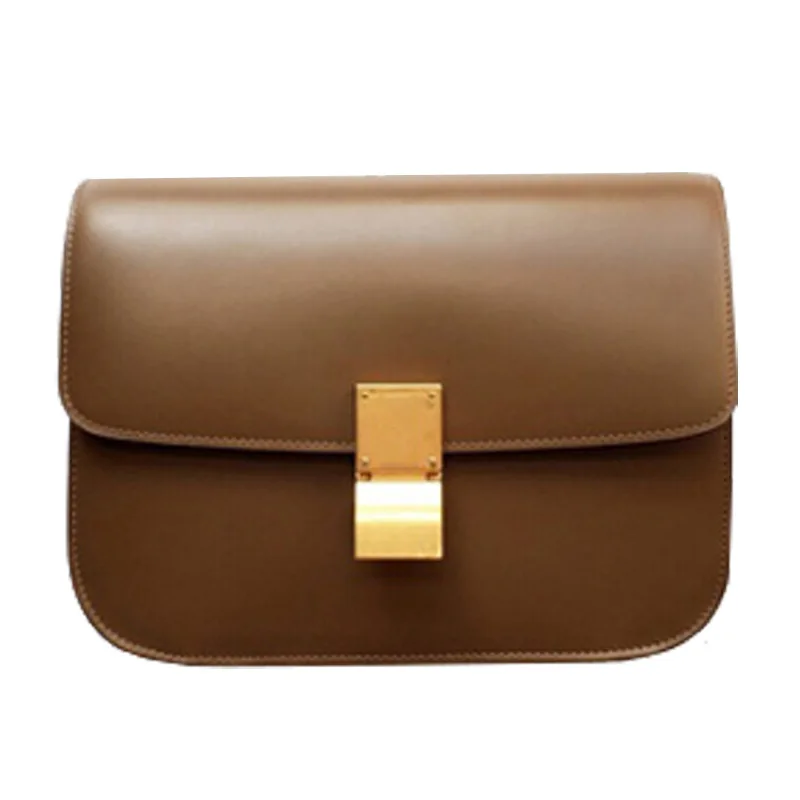 

2021 New vintage tofu bag cowhine bag box bag lock buckle small square bag flight attendant bag one-shoulder sloping bag
