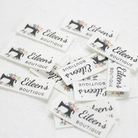 iron on tags personalized cotton labels floral sewing machine label set for handmade items or a seamstress gift 2216