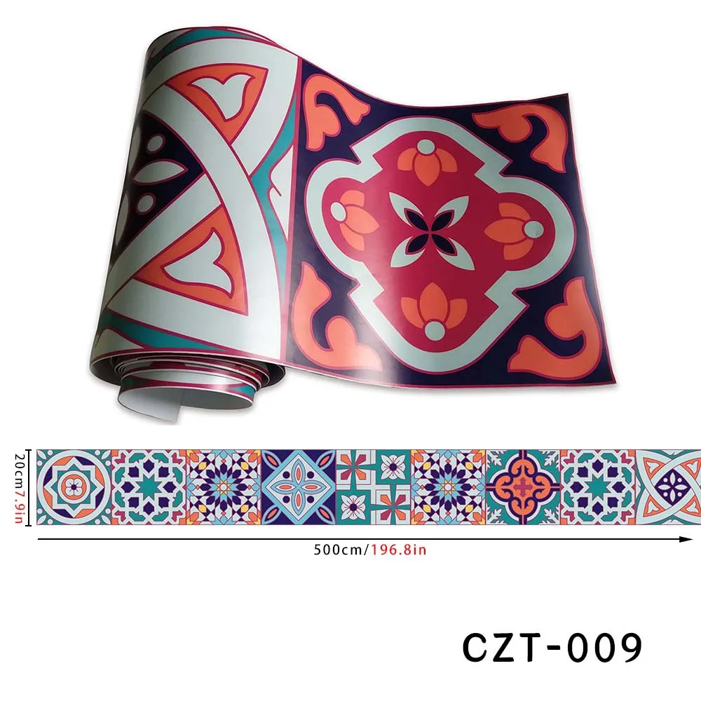 

Foreign trade simulation European-style tile self-adhesive paper restaurant wall DYI decoration cross-border wall sticker waterp