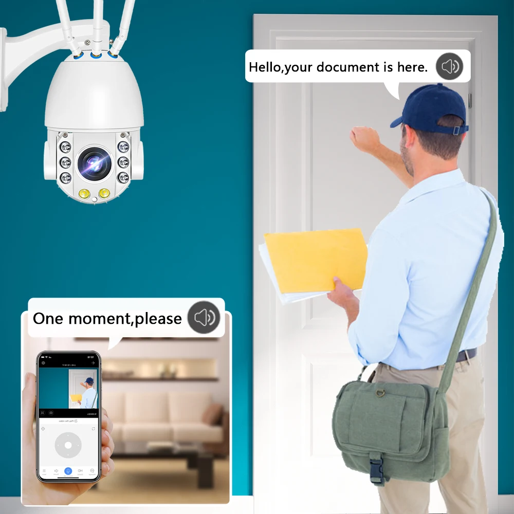 

5MP WiFi 4G IP Camera Video Record AUTO Tracking 30X Two Way Audio Colorful Night Vision IR 80m Security CCTV Camera P2P CamHi