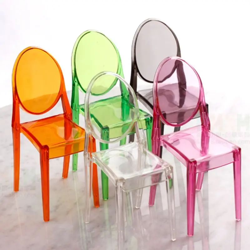 

1:6 Dollhouse Miniature Accessories Mini Doll House Clear Transparent Plastic Chair Furniture Decor Collection Gift