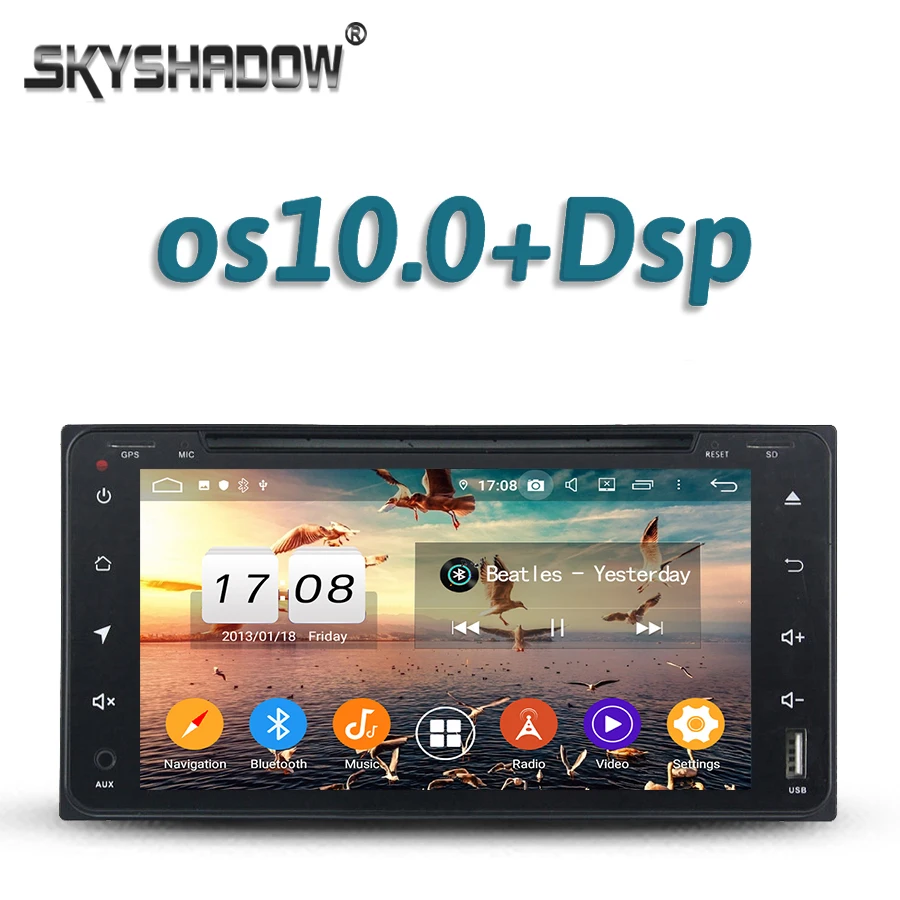 DSP 2 Din Android 10 4 Гб + 8 ядер автомобильный DVD плеер Bluetooth GPS для Toyota Corolla HILUX VIOS PRADO Land Cruiser