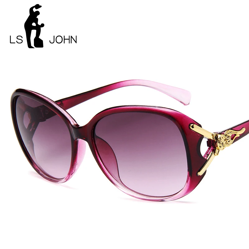 LS JOHN 2019 высокое качество женские солнцезащитные очки-бабочки Роскошные модные